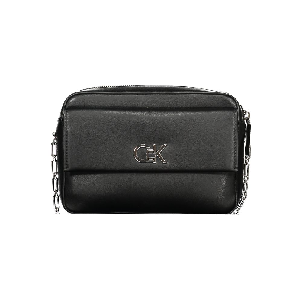 Black Polyester Women Shoulder Bag