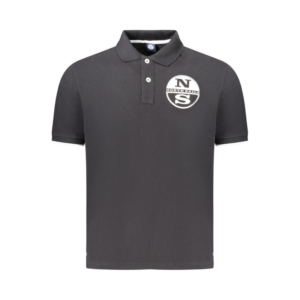 Black Cotton Men Polo
