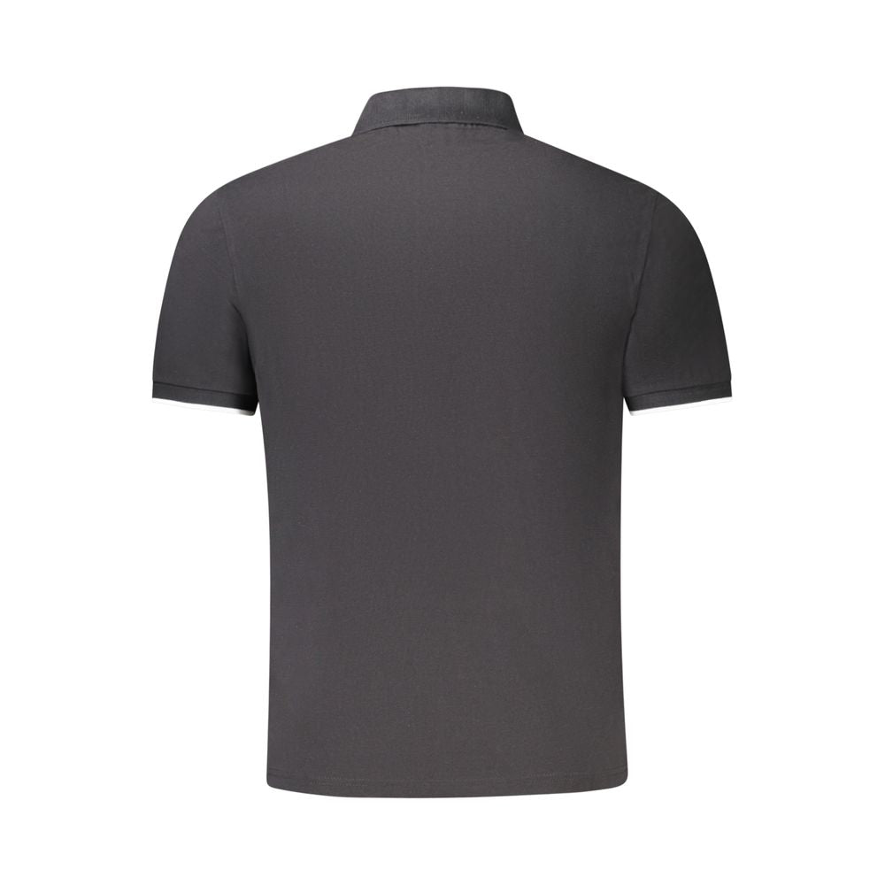 Black Cotton Men Polo