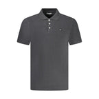 Black Cotton Men Polo Shirt