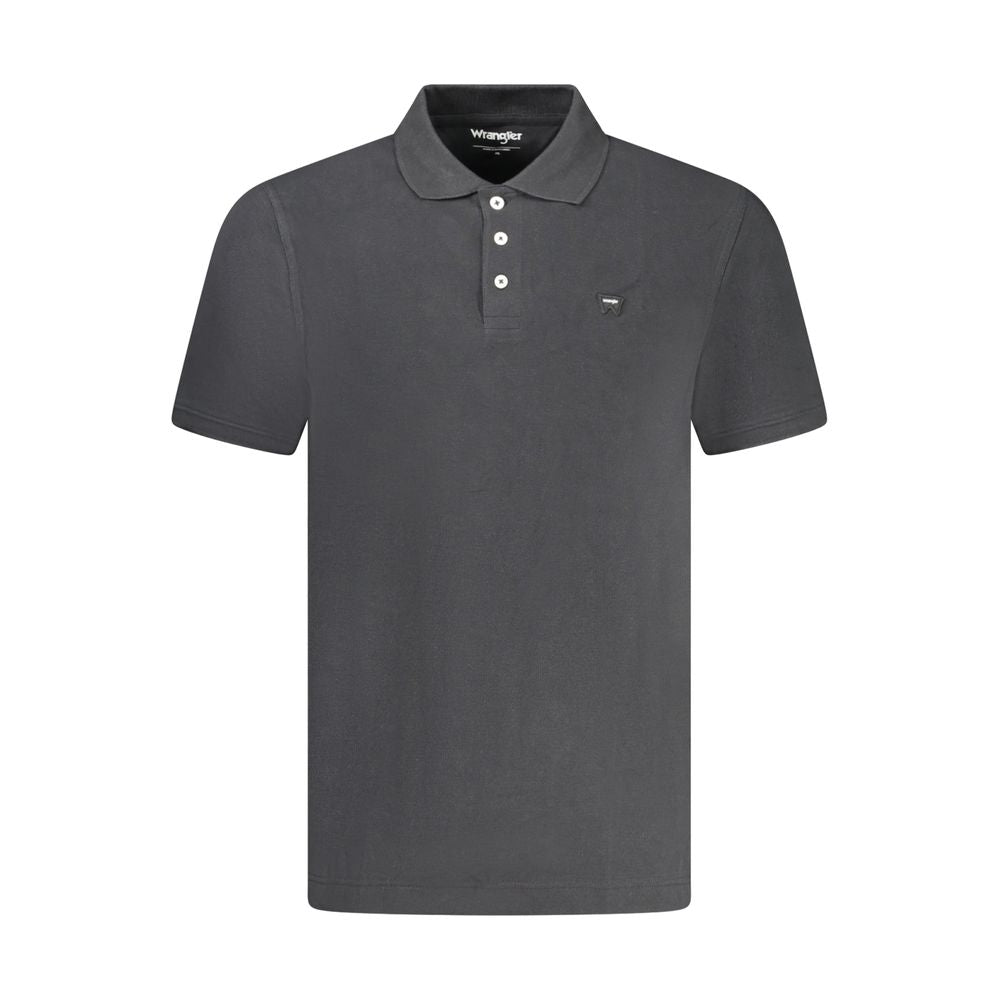 Black Cotton Men Polo Shirt
