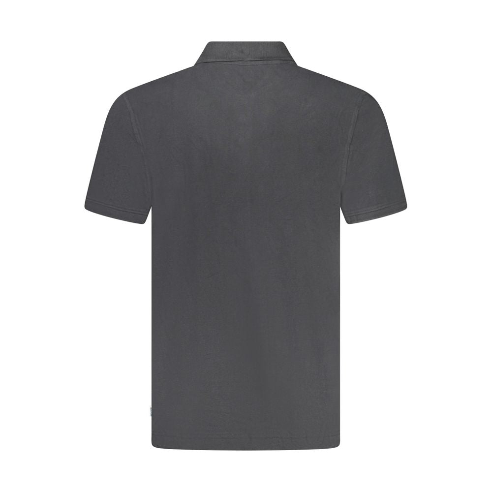 Black Cotton Men Polo Shirt