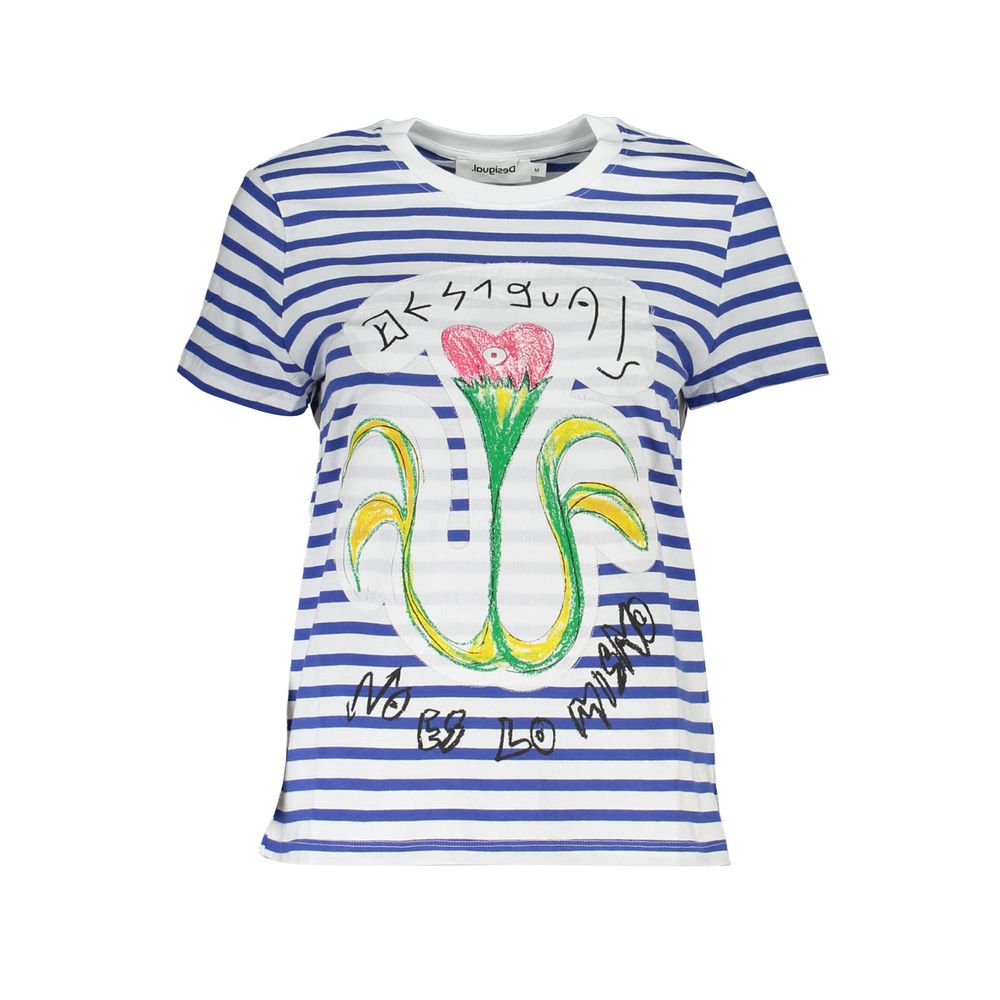 Blu Cotton Women T-Shirt