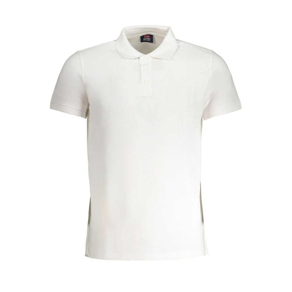 White Cotton Men Polo Shirt