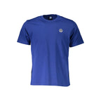 Blue Cotton Men T-Shirt