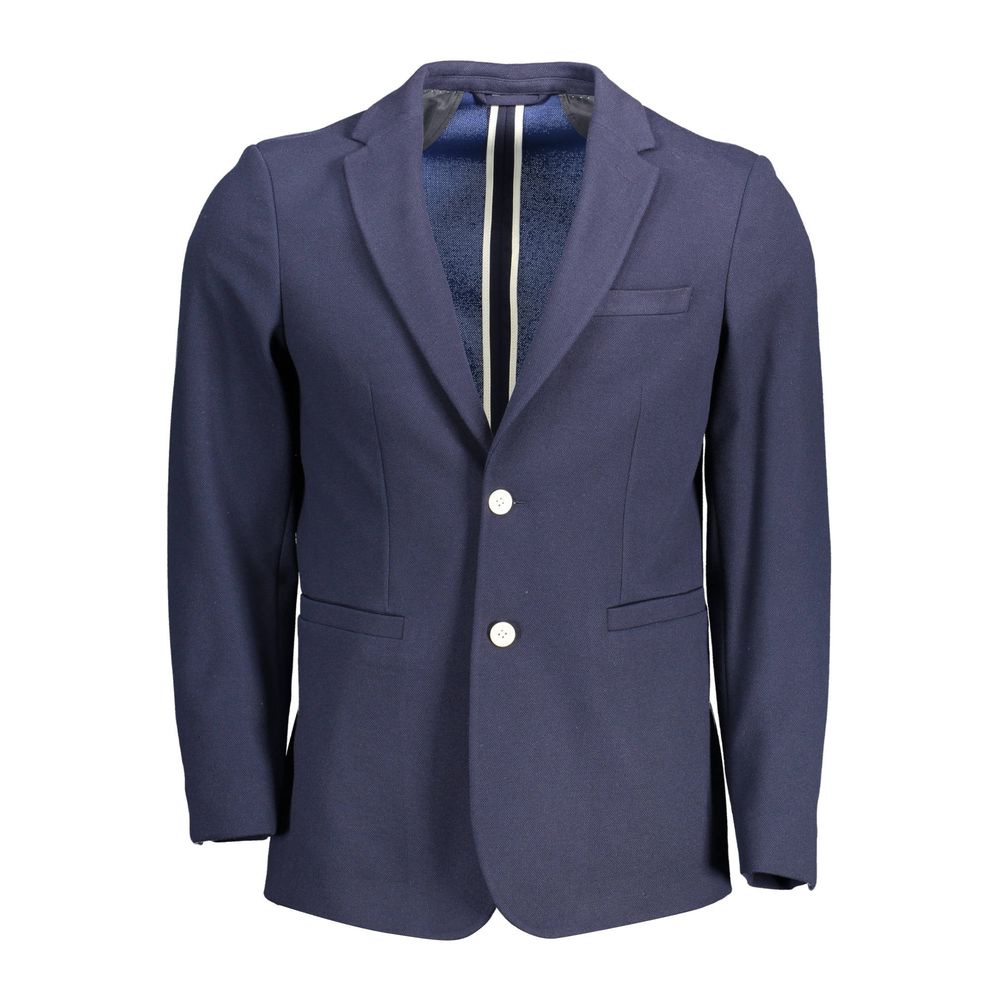 Blu Polyester Men's Jacket