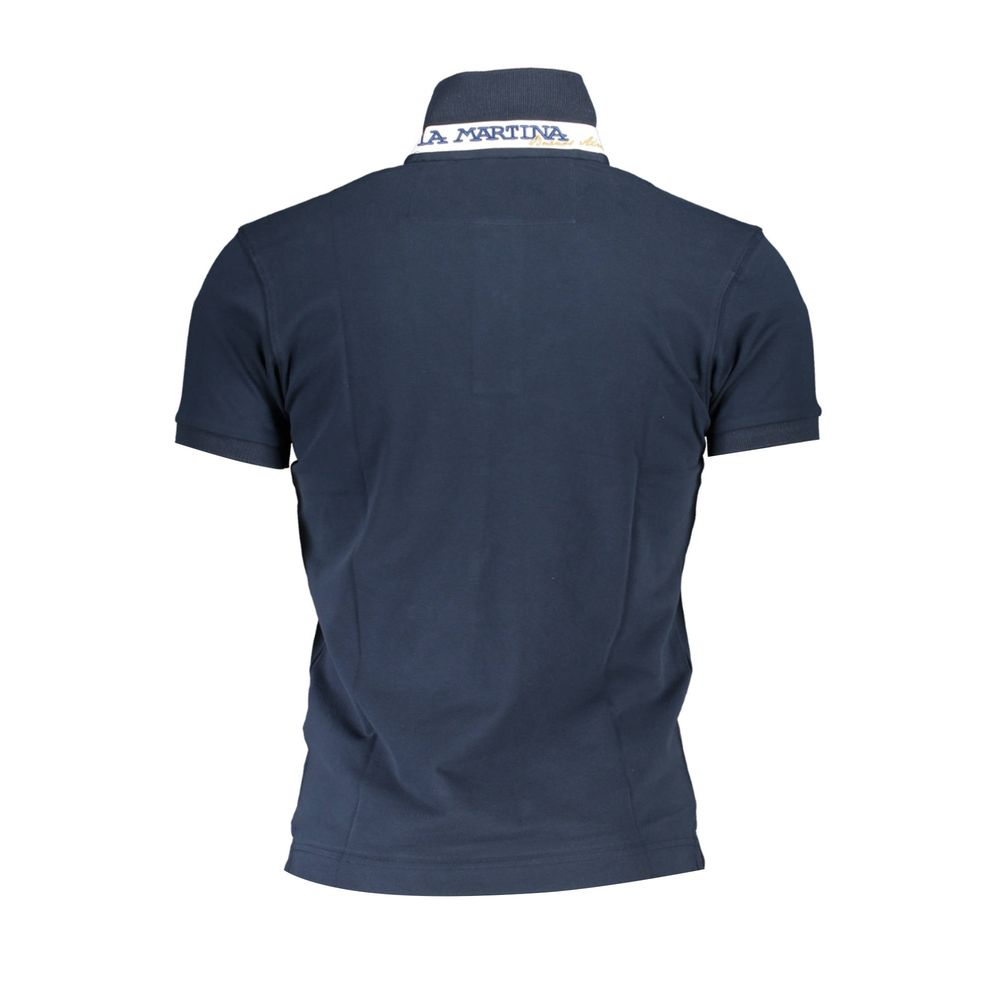 Blue Cotton Men's Polo Shirt