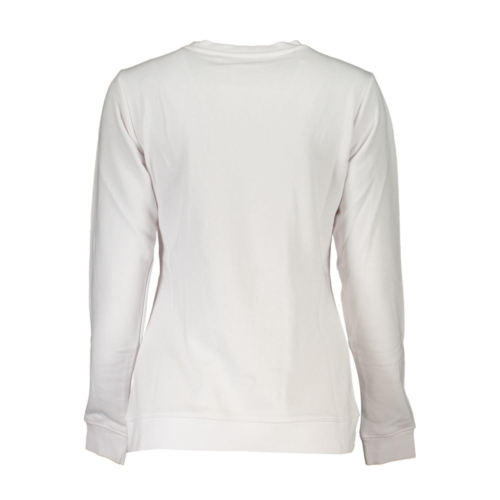 White Cotton Women Sweatshirt