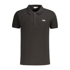 Black Cotton Men Polo