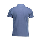 Blue Cotton Men Polo