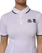 White Cotton Short Sleeves Collared Polo Top