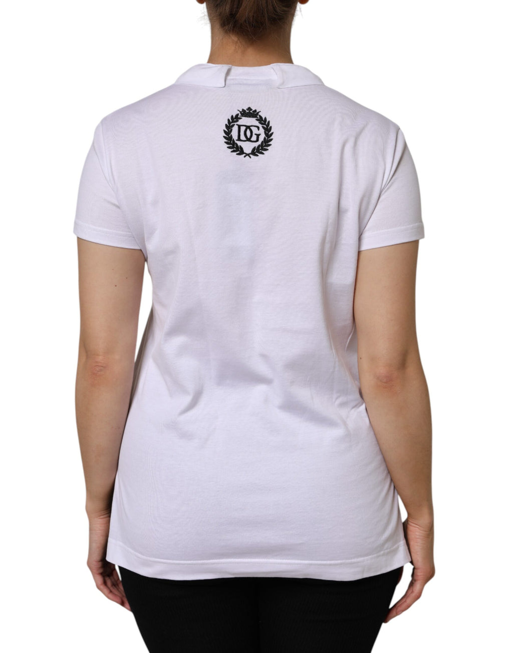 White Cotton Short Sleeve V-Neck Top T-shirt