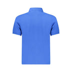 Blue Cotton Men Polo