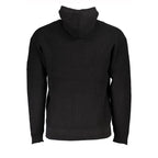 Black Cotton Men's Sweater Hooded Half Zip