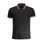 Black Cotton Men Polo Shirt
