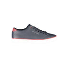 Blue Polyurethane Men Sneaker