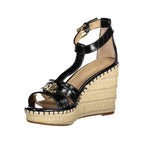 Black Leather Women Sandal