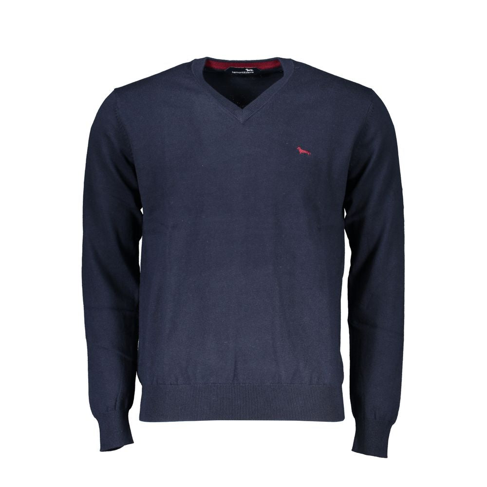 Blue Cotton Men Sweater