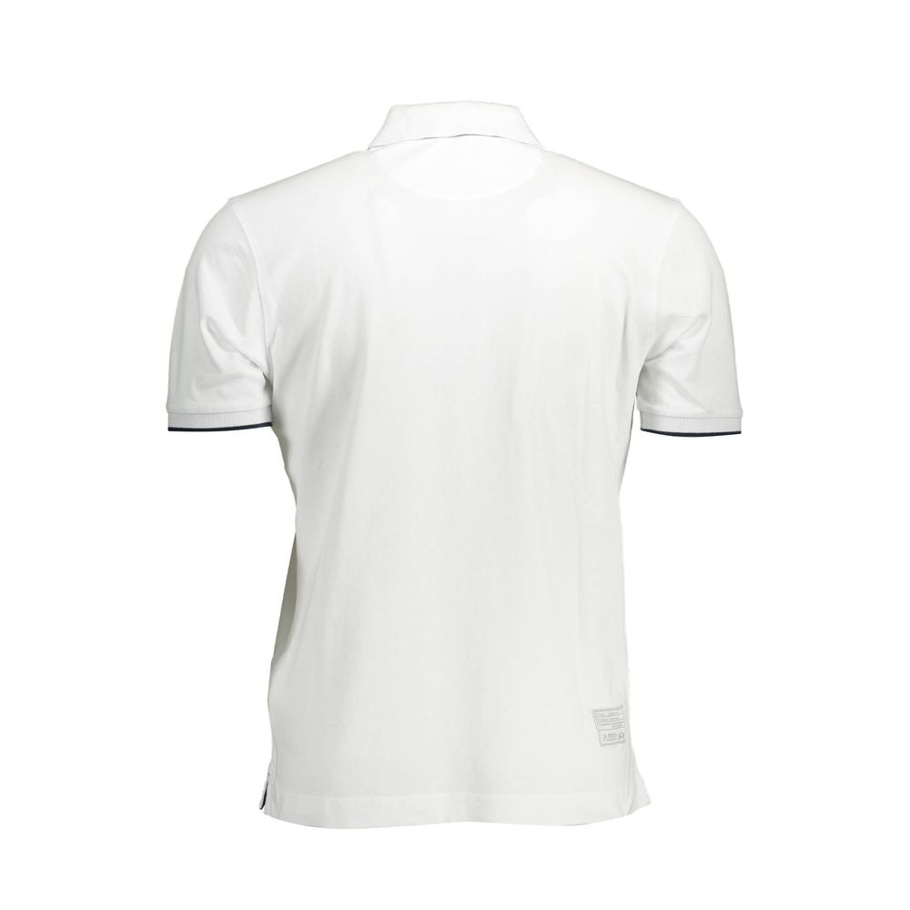 White Cotton Men Polo Shirt