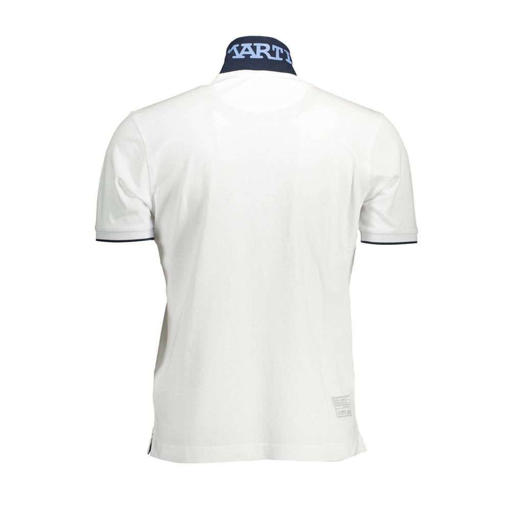 White Cotton Men Polo Shirt