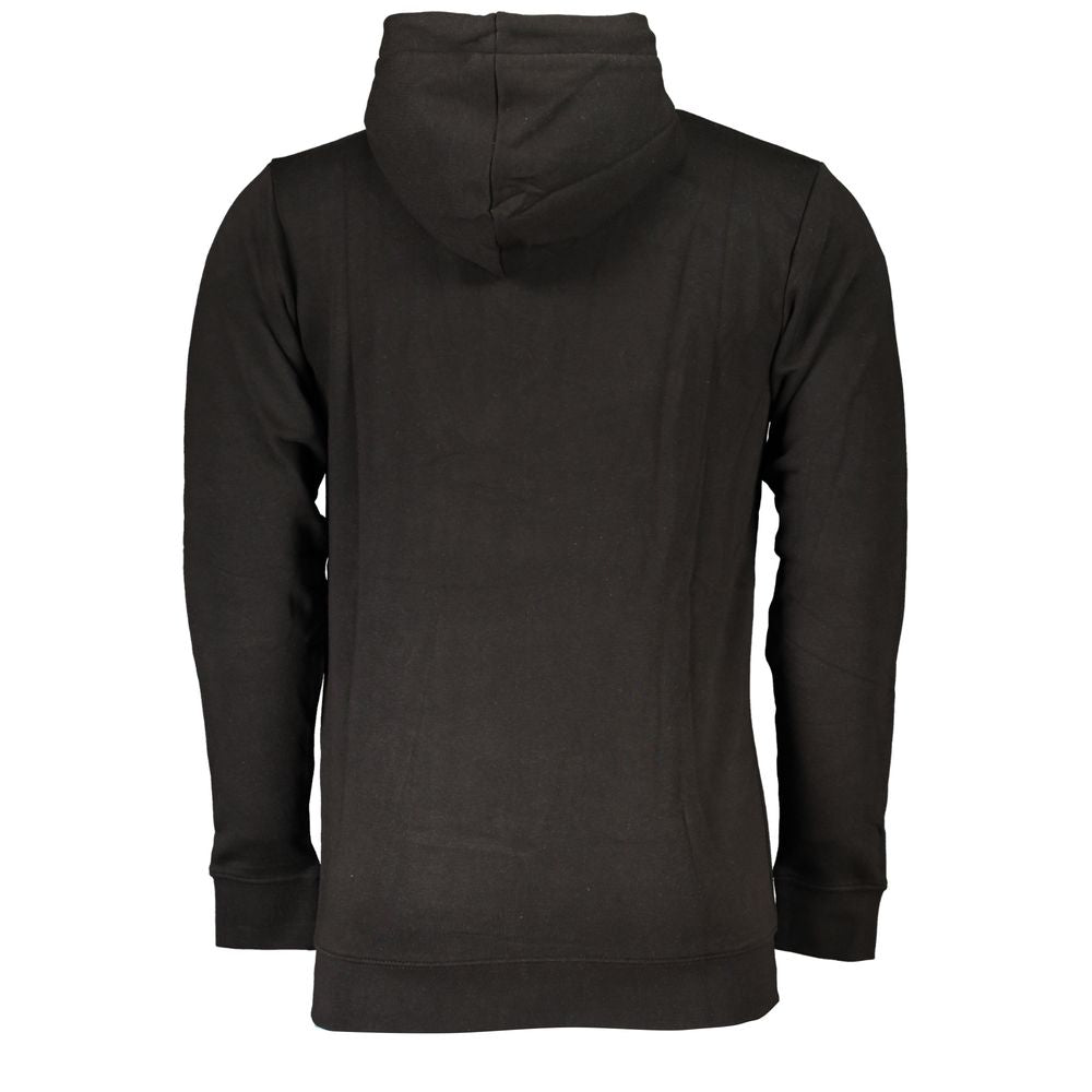 Black Cotton Men's Hooded Sweatshirt