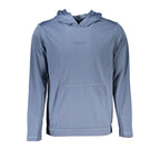 Blue Polyester Men's Hooded Sweater