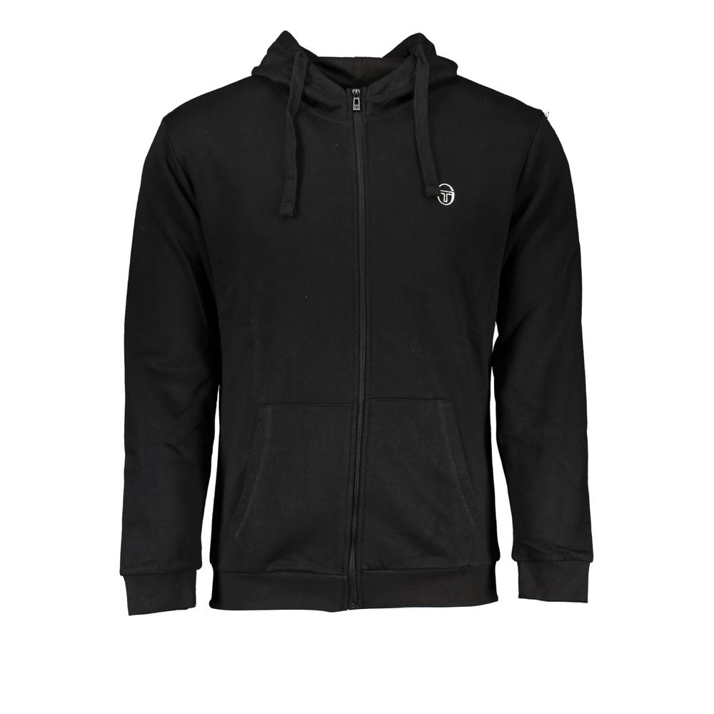 Black Cotton Men's Hooded Sweatshirt