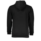 Black Cotton Men's Hooded Sweatshirt