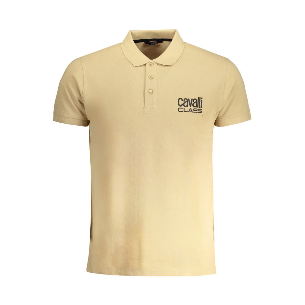 Beige Cotton Men Polo-Shirt