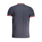 Blue Cotton Men Polo Shirt