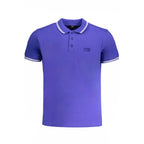 Blue Cotton Men's Polo Shirt