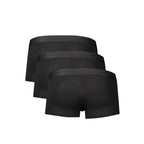 Black Polyester Men's Boxer Briefs