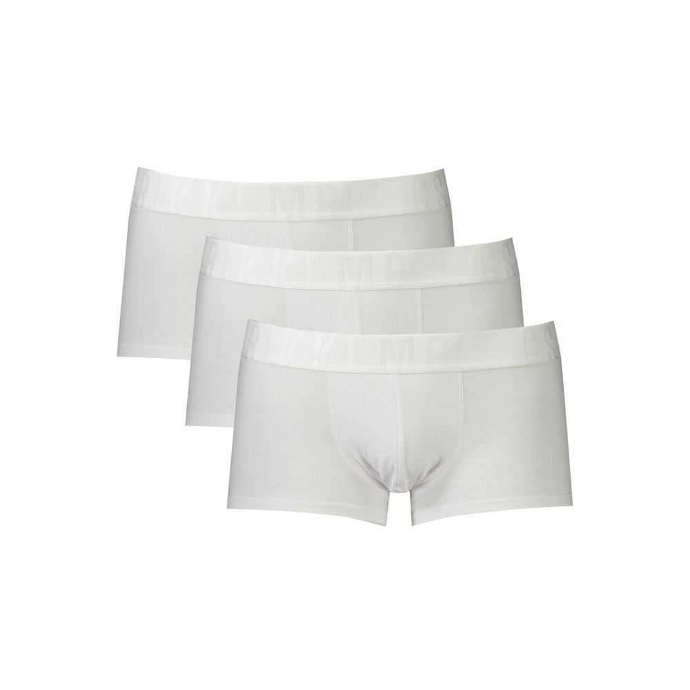 White Polyester Men's Boxer Briefs Trio Pack