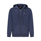Blue Cotton Men's Hooded Sweatshirt