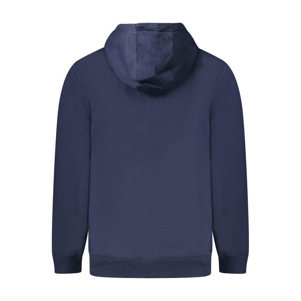 Blue Cotton Men's Hooded Sweatshirt