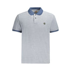 Blue Cotton Men Polo Shirt
