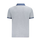 Blue Cotton Men Polo Shirt