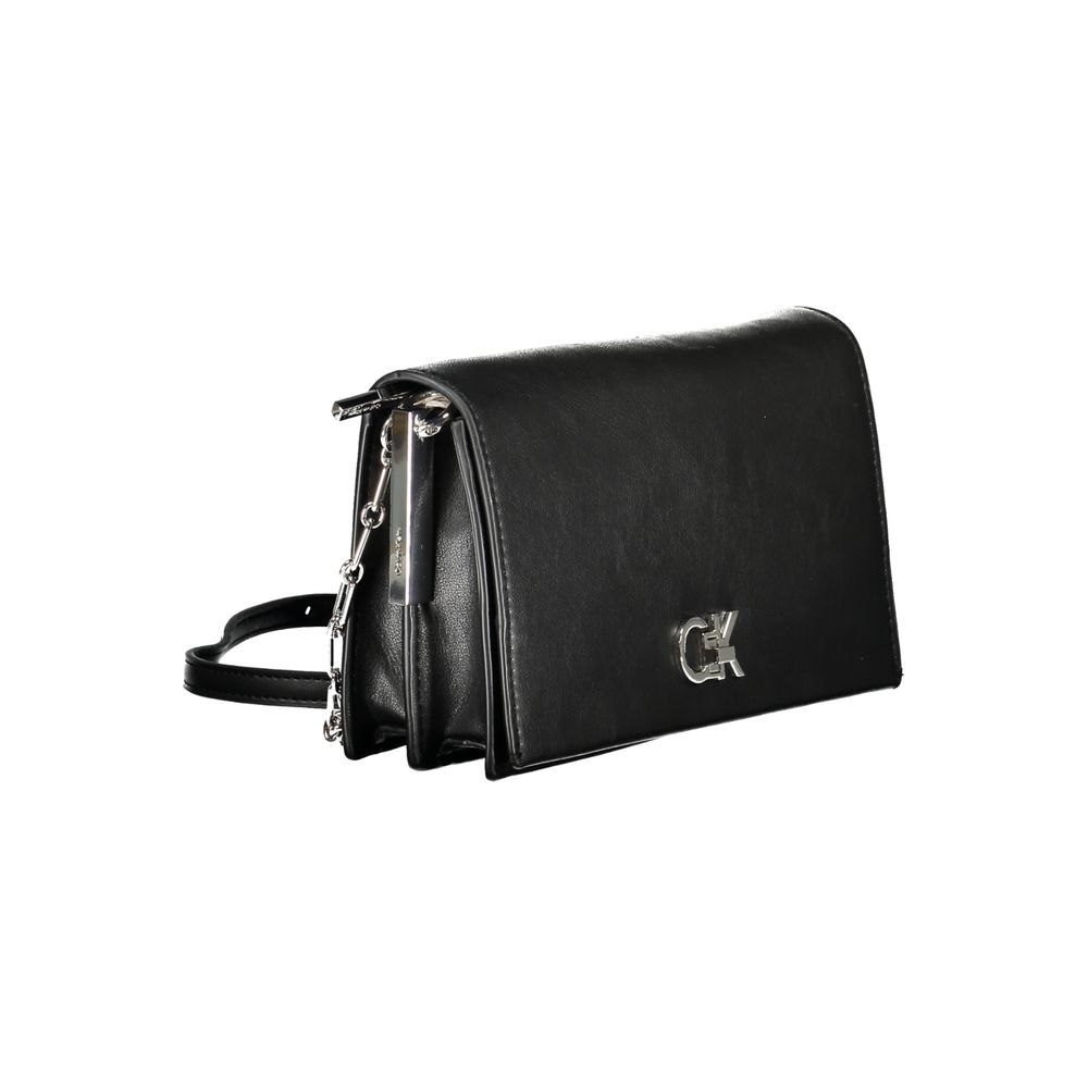 Black Polyester Women Shoulder Bag