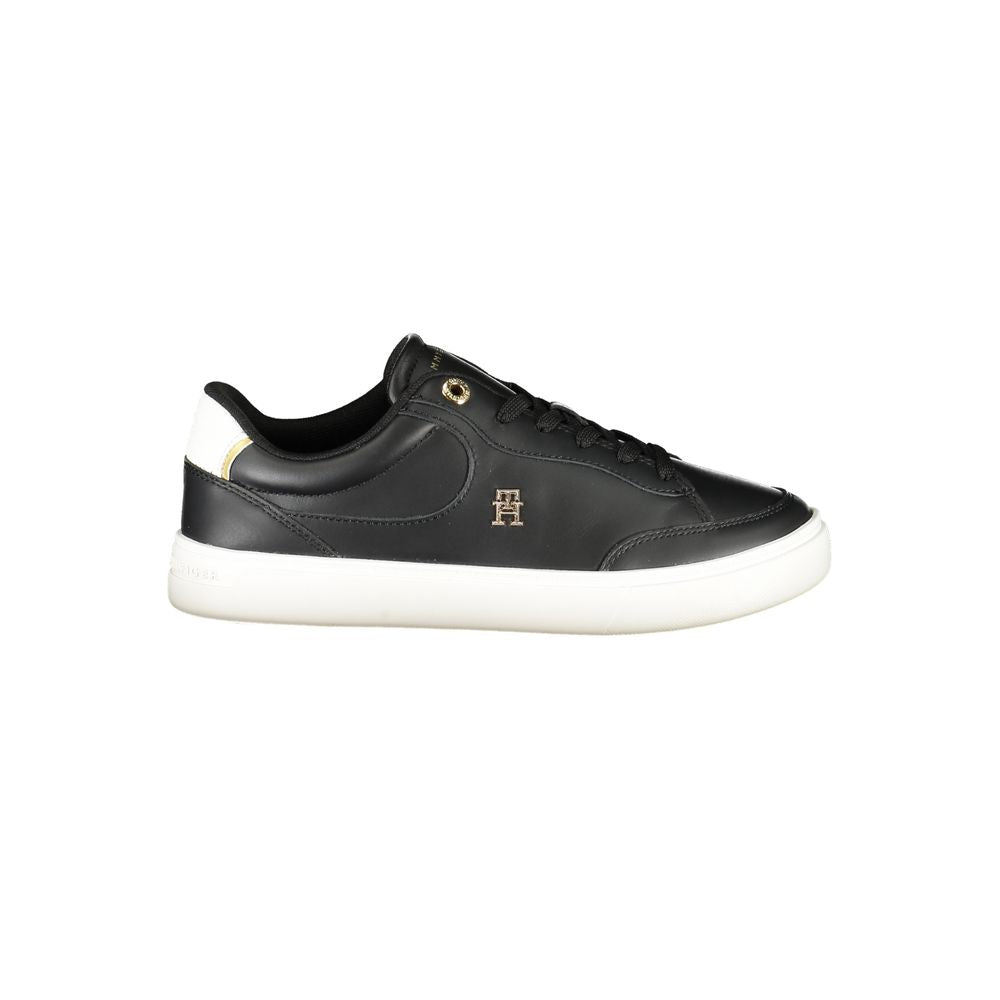 Black Polyurethane Women Sneaker