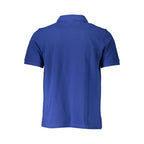 Blue Cotton Men Polo
