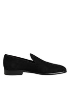 Black Suede Slip On Loafers Formal Shoes