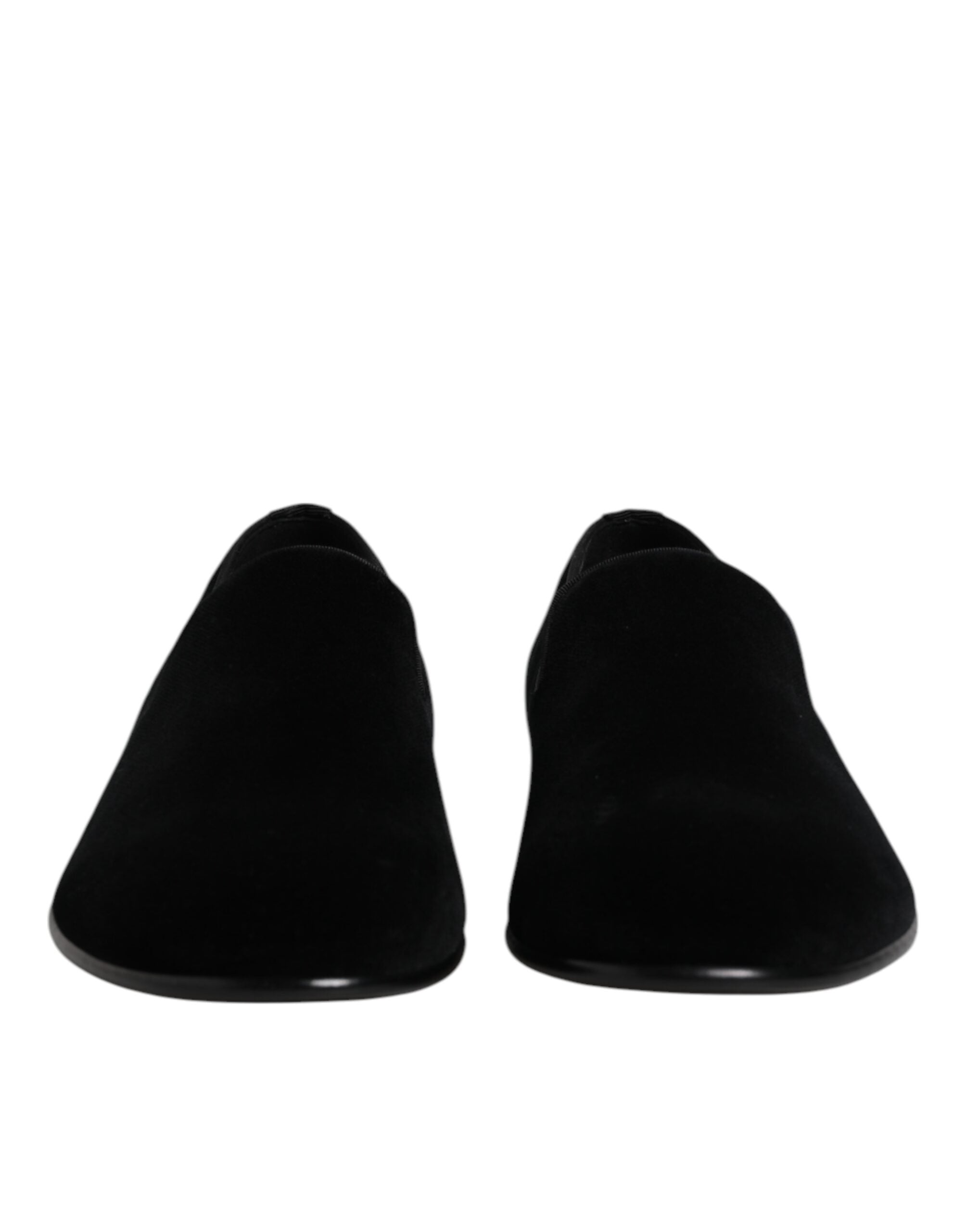 Black Velvet Slip On Loafers Formal Shoes