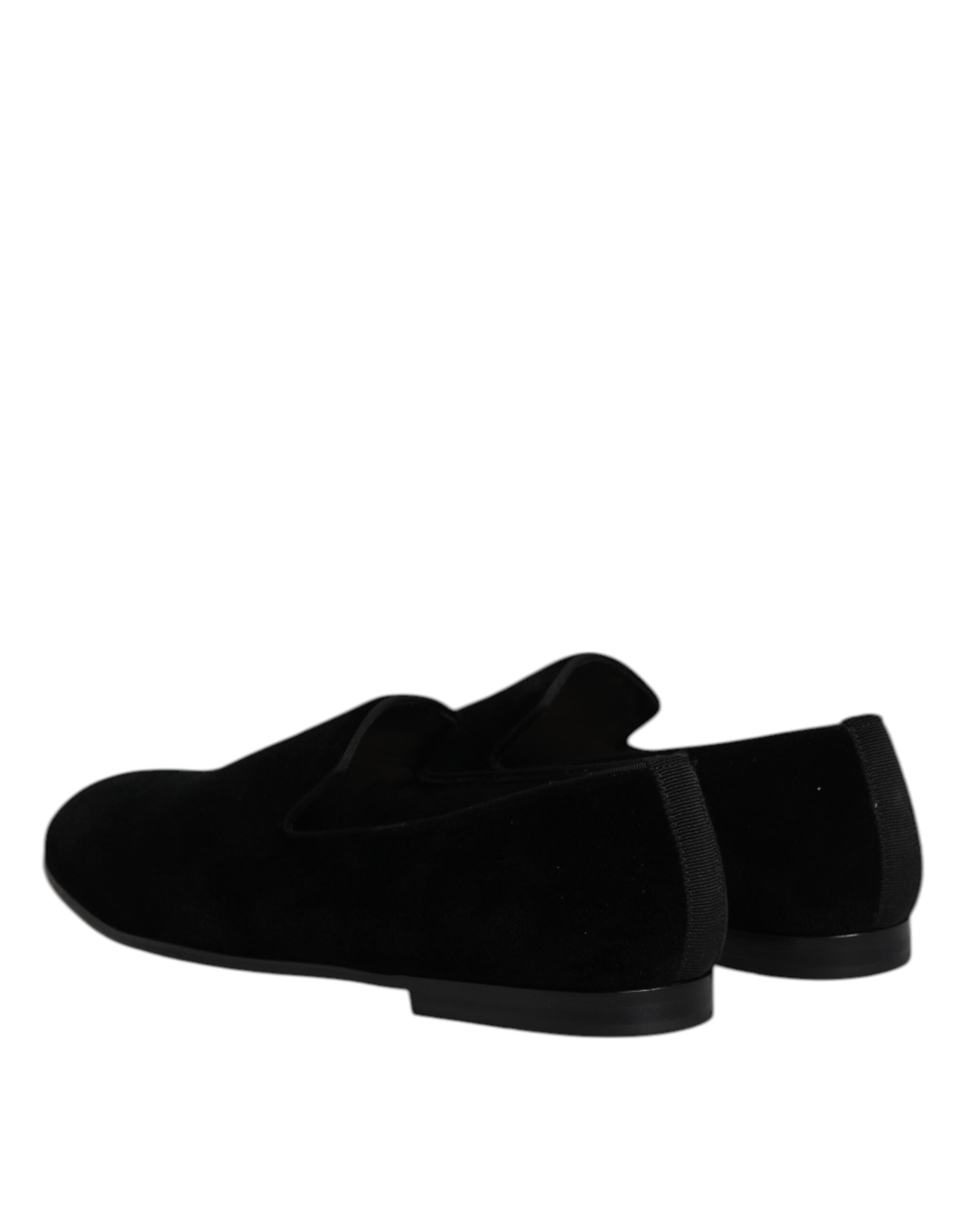 Black Velvet Slip On Loafers Formal Shoes