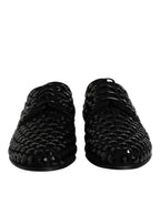 Black Suede Strass Derby Formal Shoes