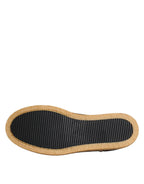 Brown White Calfskin Leather Loafers Shoes