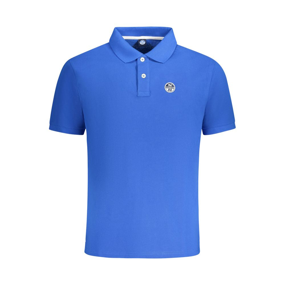 Blue Cotton Men's Polo Shirt