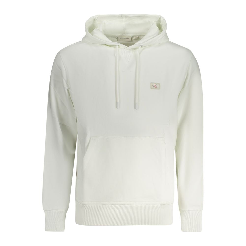 White Cotton Men's Hooded Sweatshirt