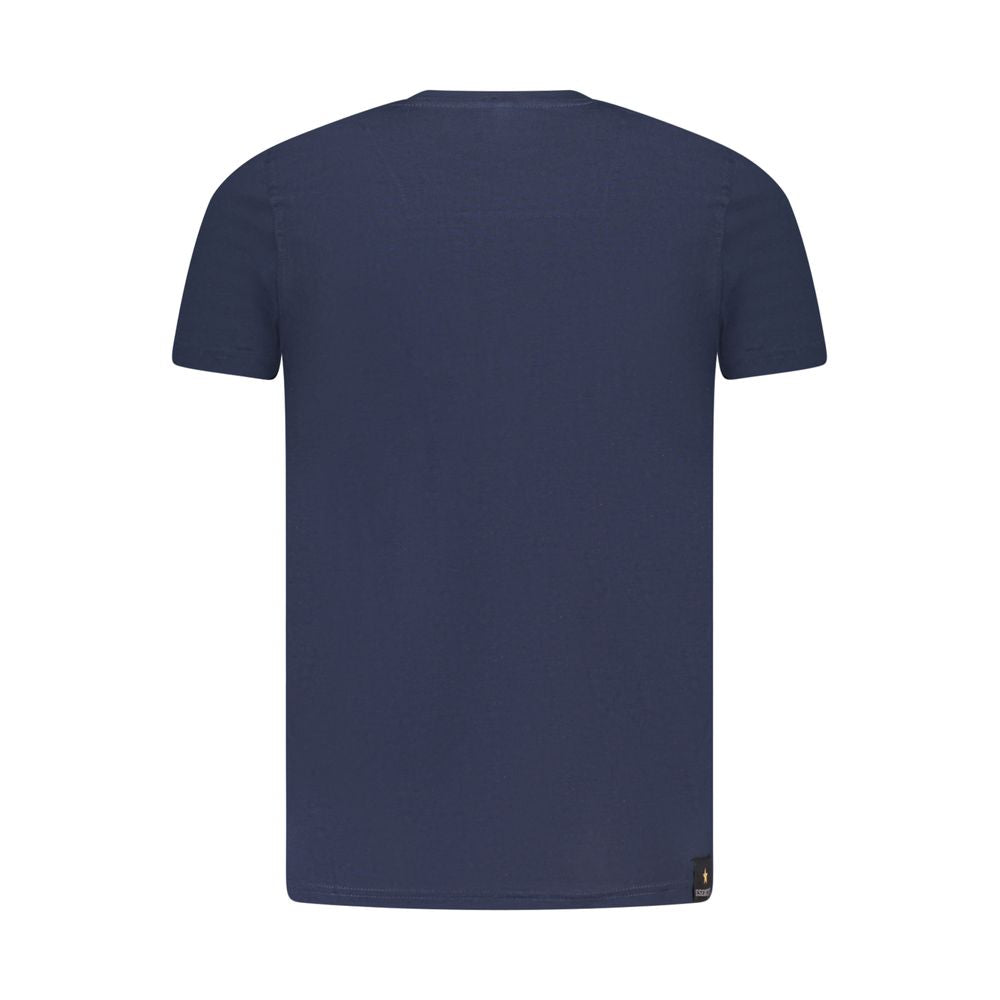 Blue Cotton Men T-Shirt