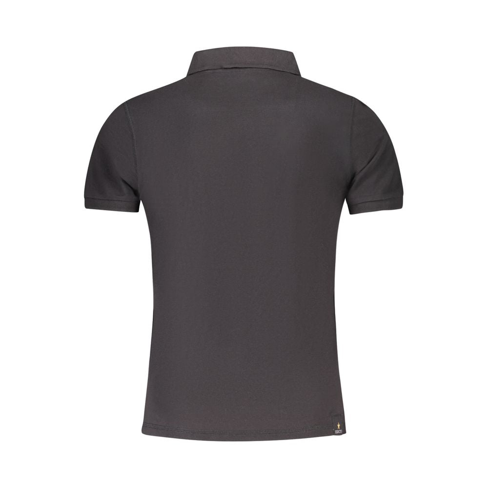 Black Cotton Men Polo