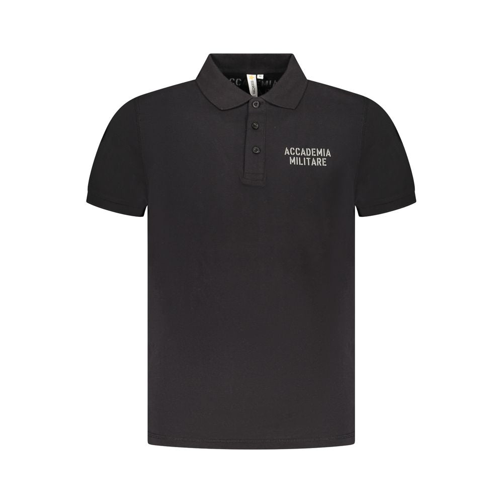 Black Cotton Men Polo